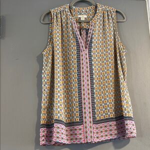 Saint Tropez West Sleeveless Popover Blouse‎ L